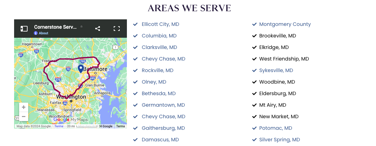 A picture of our location service pages