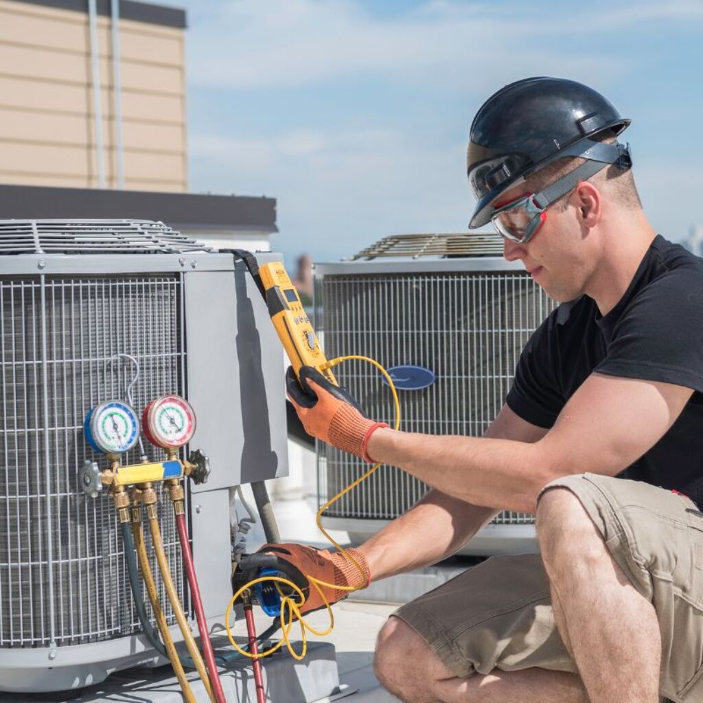 HVAC Worker At A Job